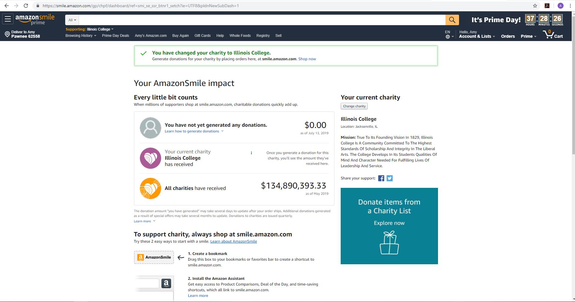 How to set up AmazonSmile on your PC Illinois College